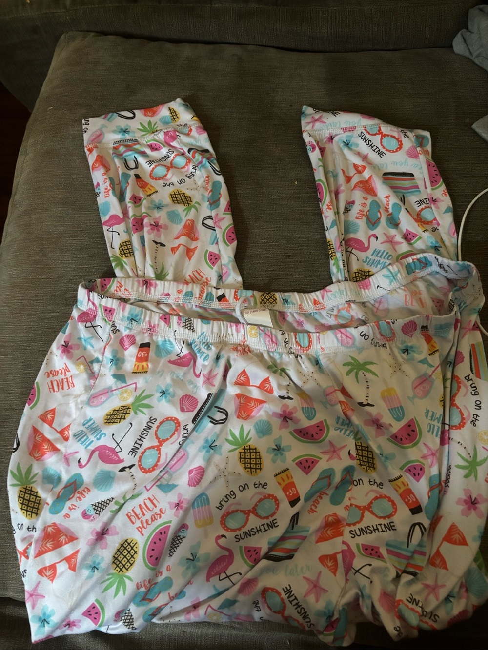 Secret Treasures Pajama pants 2XL with Colorful Summer Print